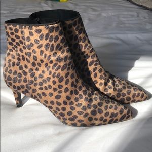 H&M leopard furry heeled bootie